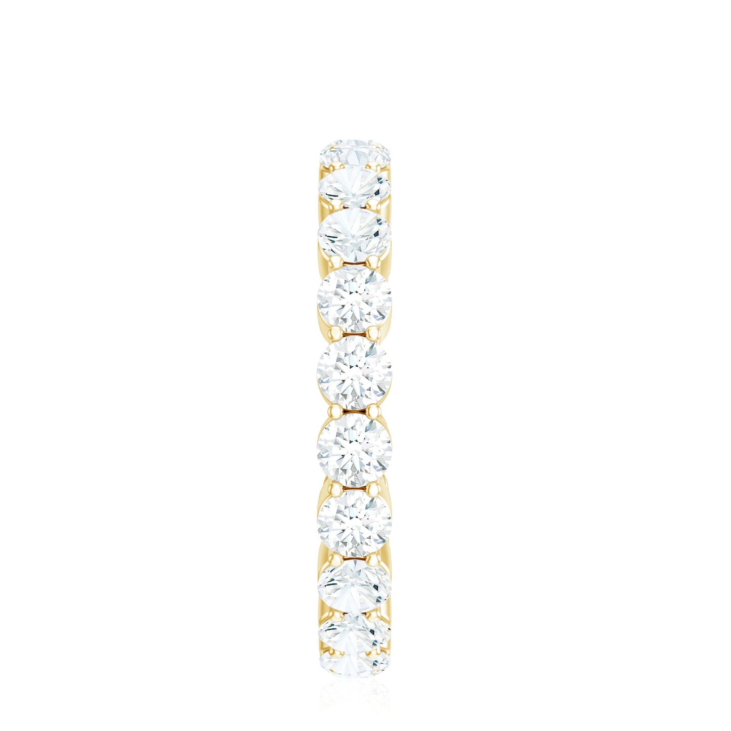 Certified Round Moissanite Eternity Wedding Band Ring