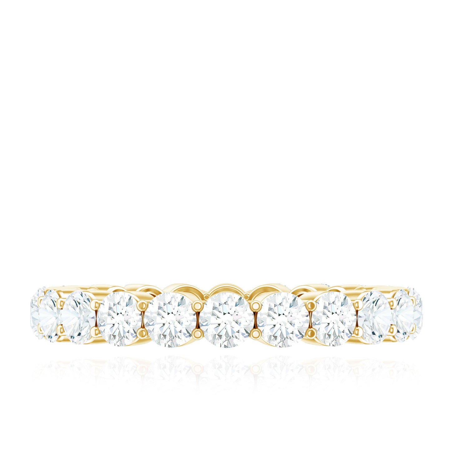 Certified Round Moissanite Eternity Wedding Band Ring