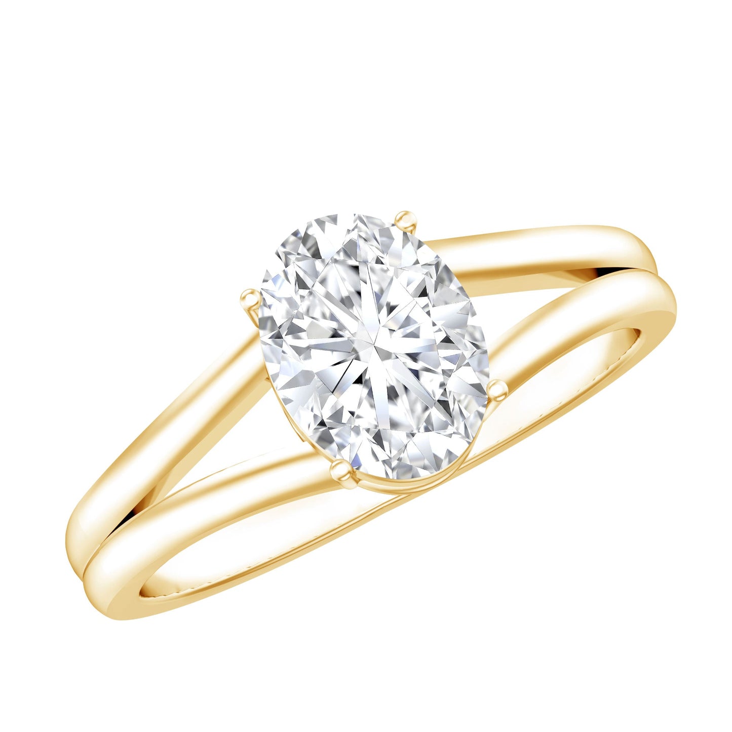 1 Carat Oval Moissanite Engagement Ring With Certificate