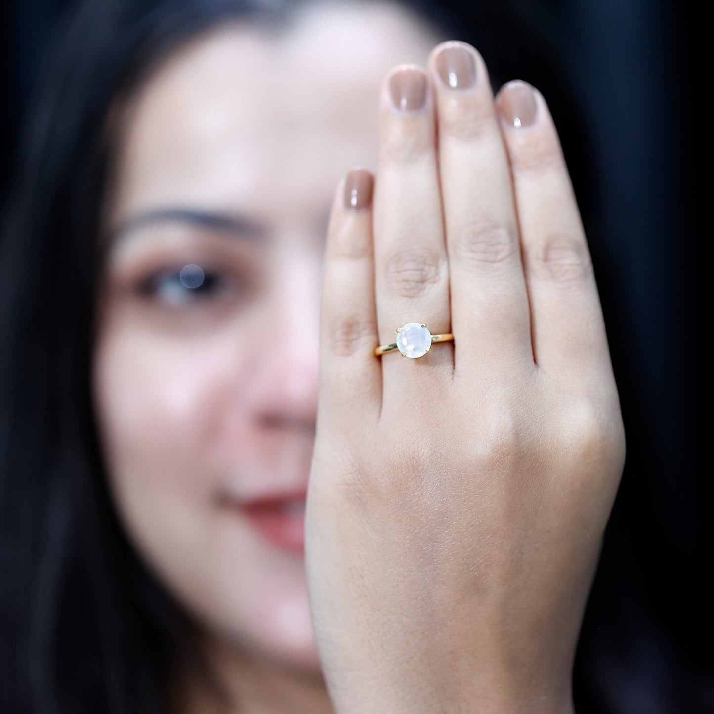 Classic 2 Carat Solitaire Ethiopian Rainbow Opal Engagement Ring