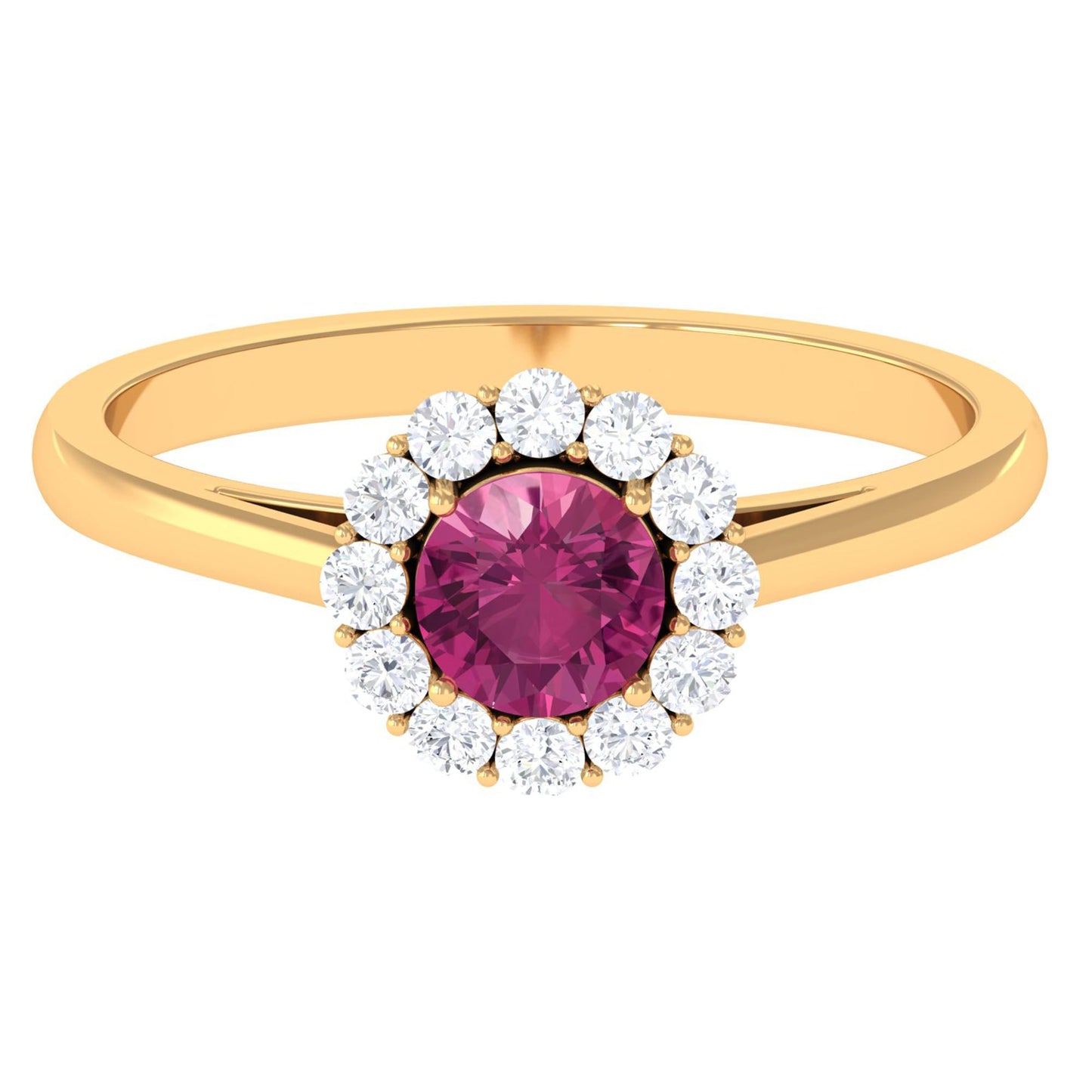 0.45 Carat Pink Tourmaline and Diamond Halo Engagement Ring
