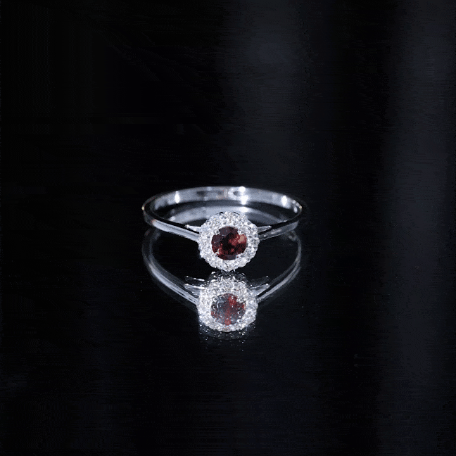 Certified 2.3 Carat Real Garnet Engagement Ring with Diamond Halo