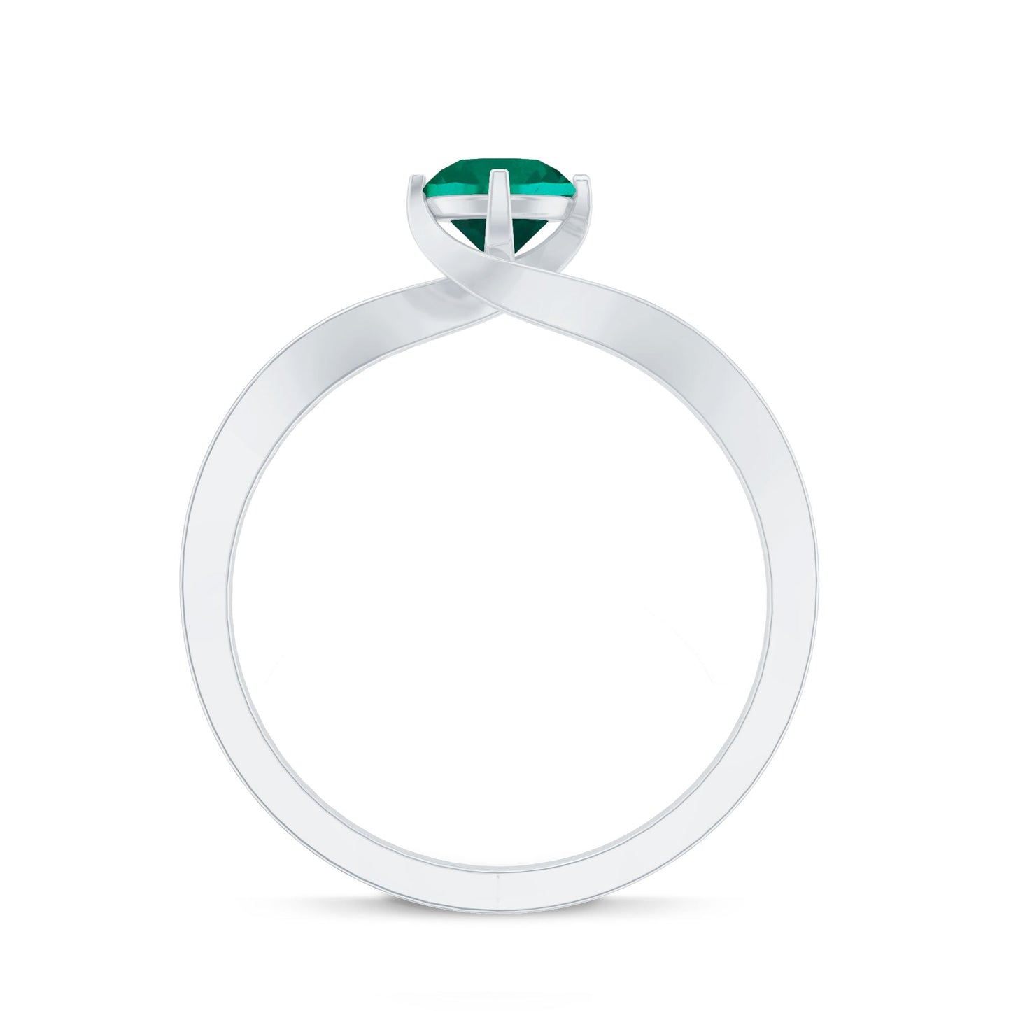 Certified 0.8 Carat Lab Grown Emerald Diamond Bypass Engagement Ring