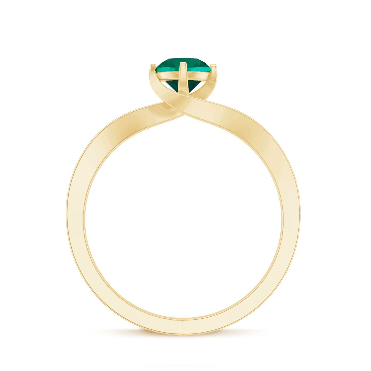 Certified 0.8 Carat Lab Grown Emerald Diamond Bypass Engagement Ring