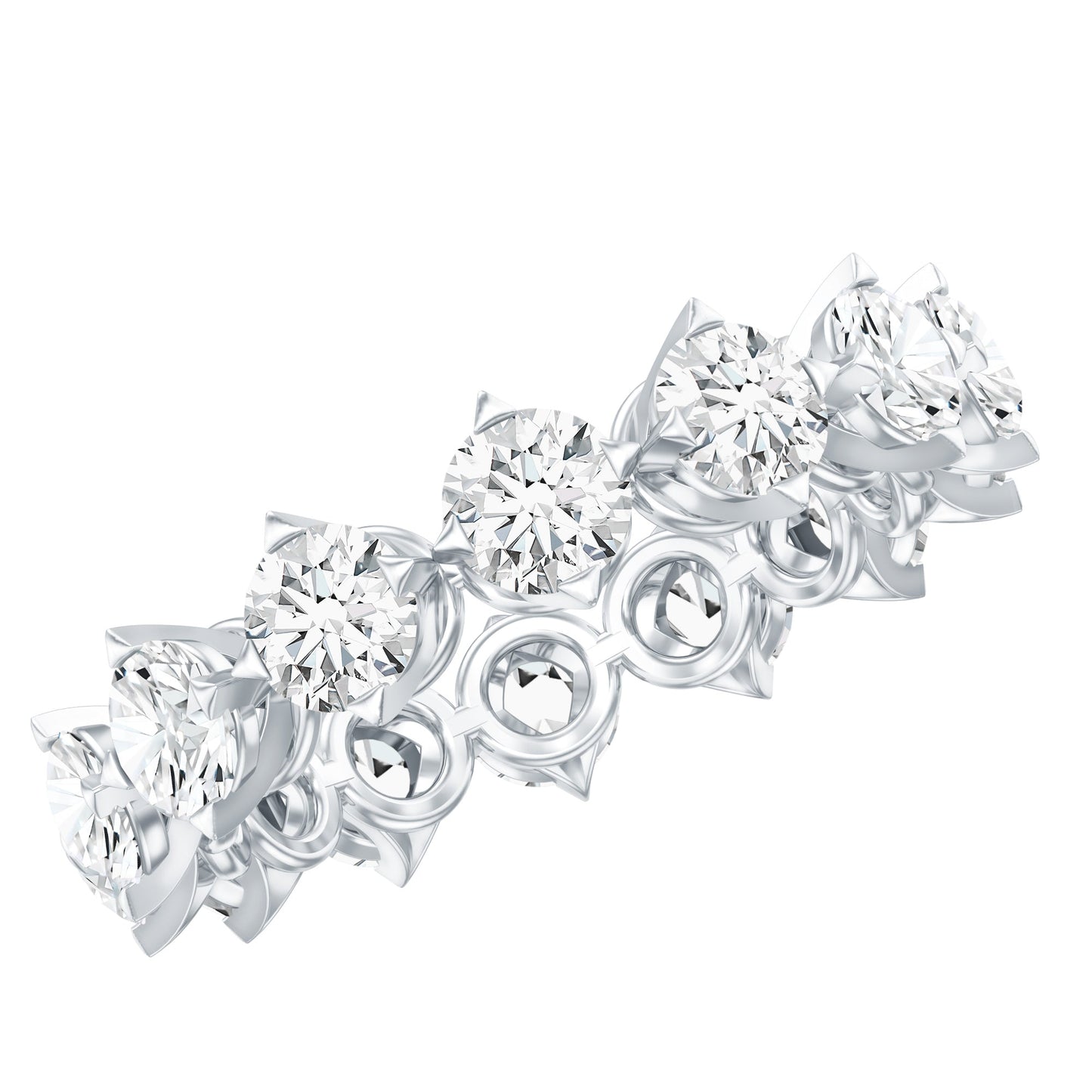Designer Moissanite Anniversary Band Ring
