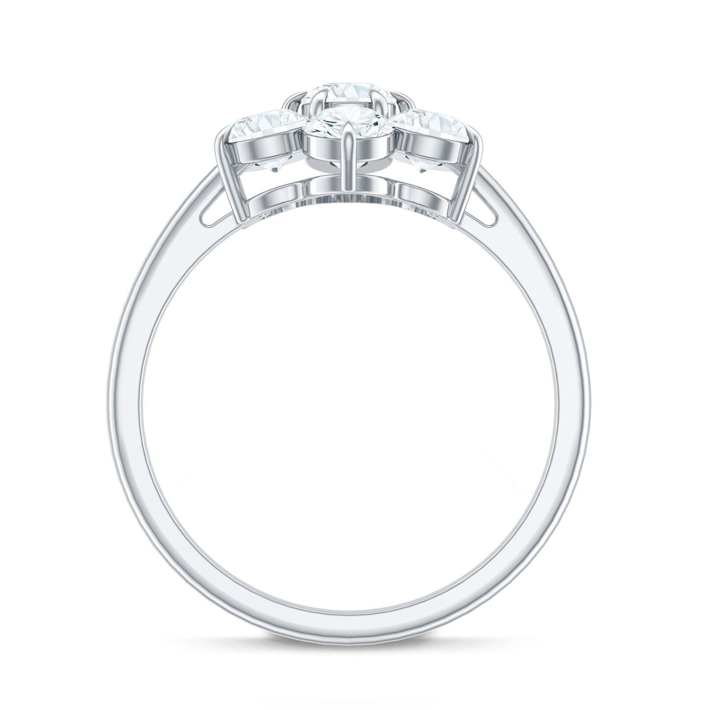 Certified Moissanite Beautiful Flower Engagement Ring