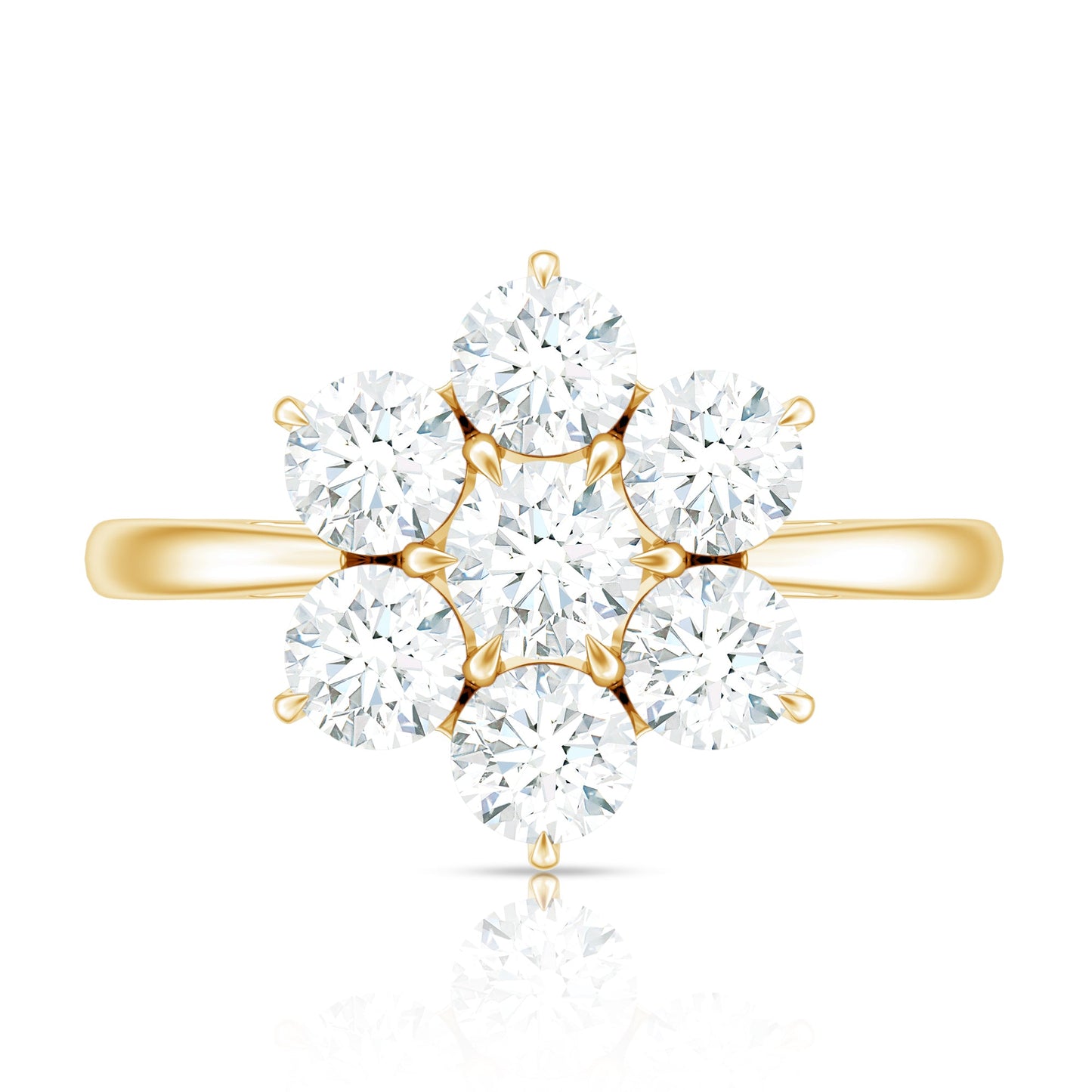 Certified Moissanite Beautiful Flower Engagement Ring