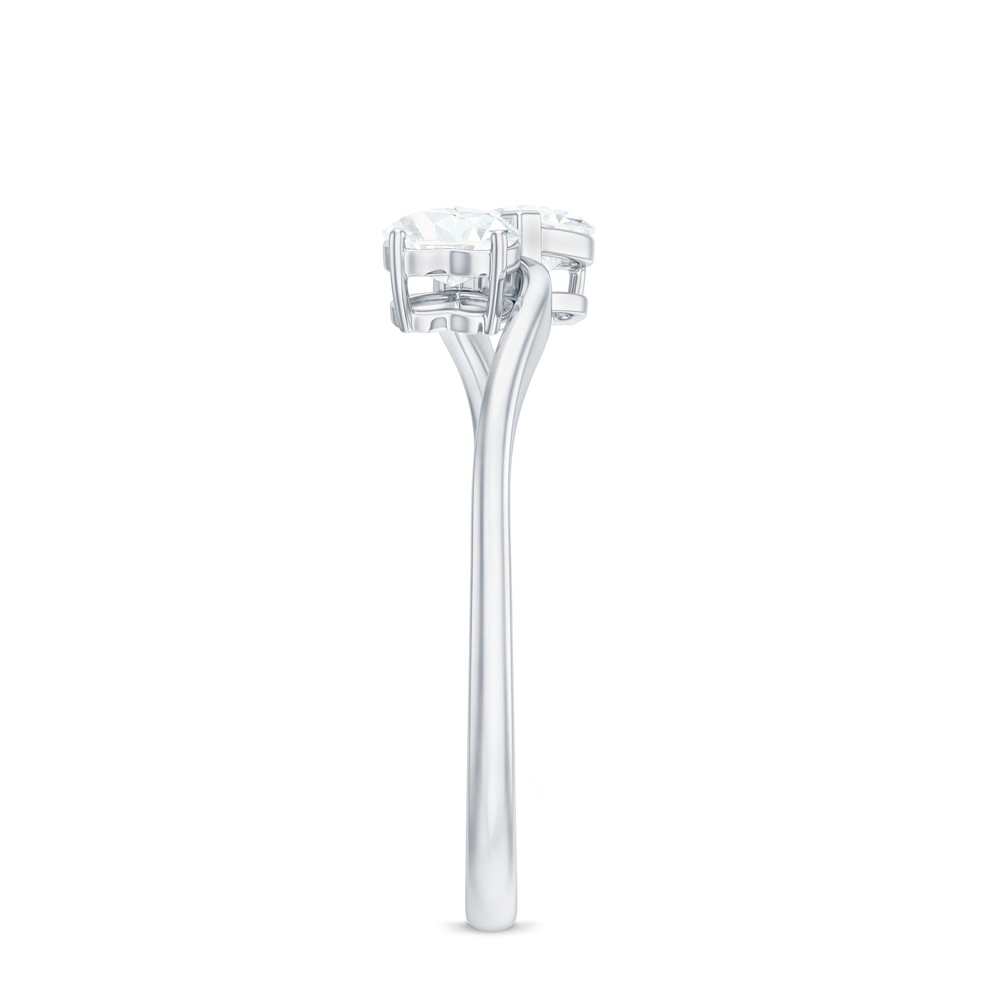 Heart Shape Moissanite Toi Et Moi Promise Ring