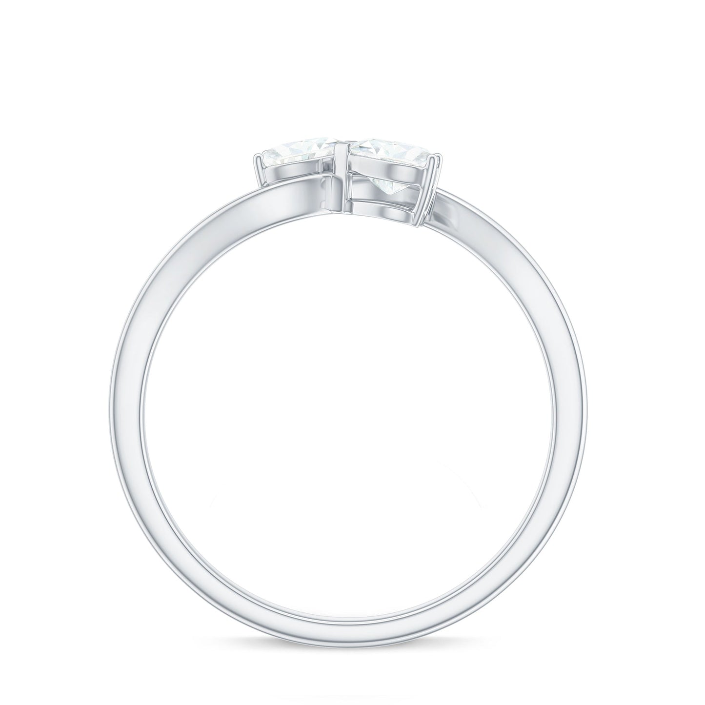 Heart Shape Moissanite Toi Et Moi Promise Ring