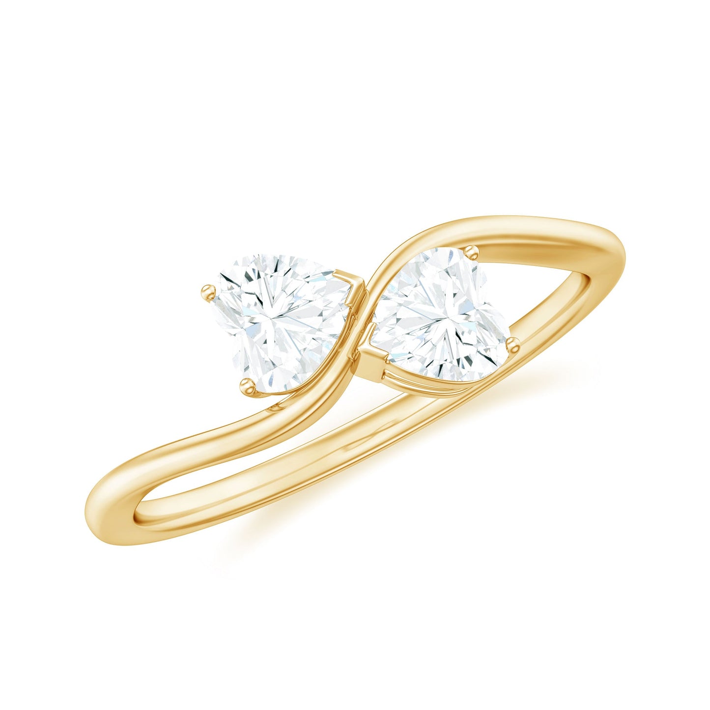 Heart Shape Moissanite Toi Et Moi Promise Ring