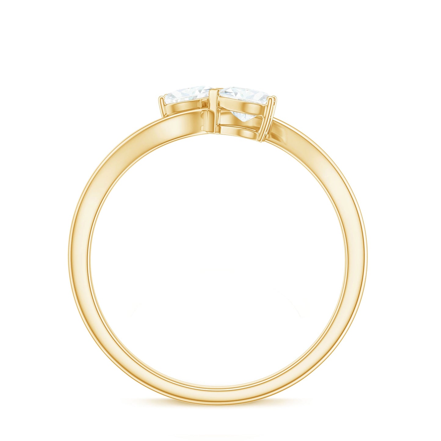 Heart Shape Moissanite Toi Et Moi Promise Ring
