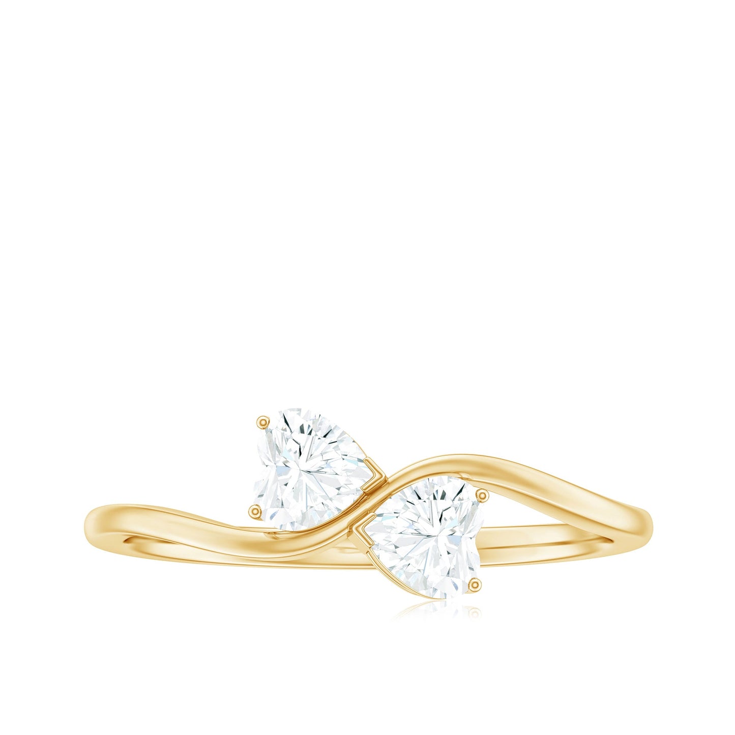 Heart Shape Moissanite Toi Et Moi Promise Ring