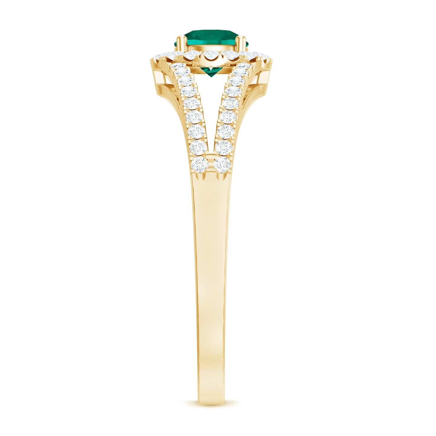 Lab Grown Emerald Diamond Halo Engagement Ring with Certificate