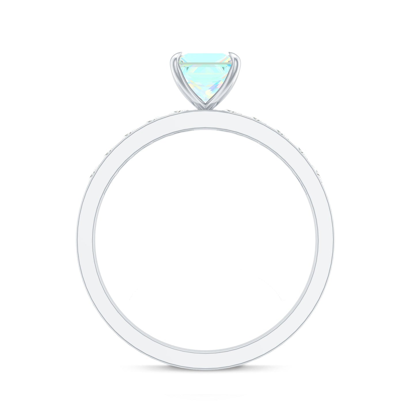 Certified Real Ethiopian Opal Princess Cut Engagement Ring with Diamond