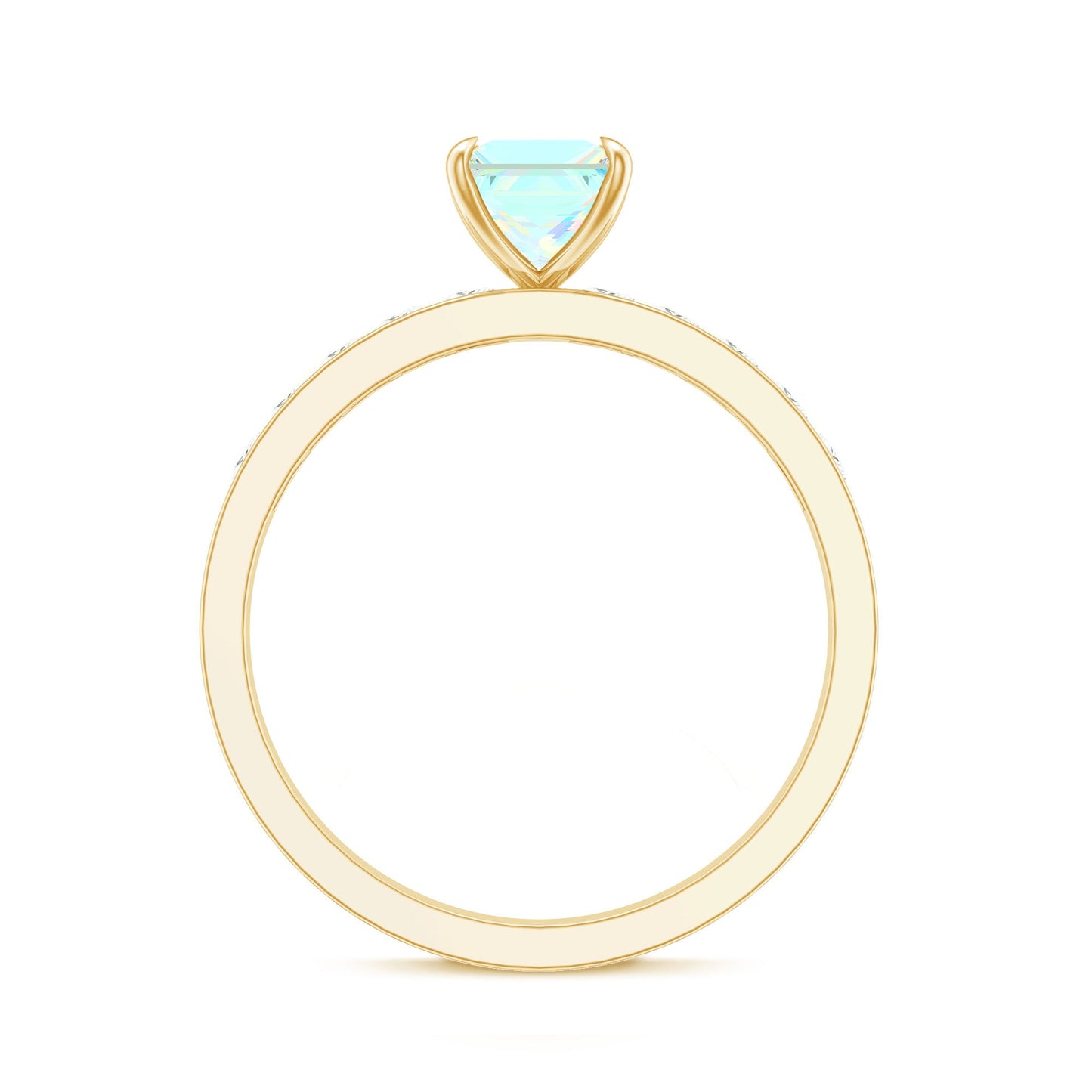 Certified Real Ethiopian Opal Princess Cut Engagement Ring with Diamond