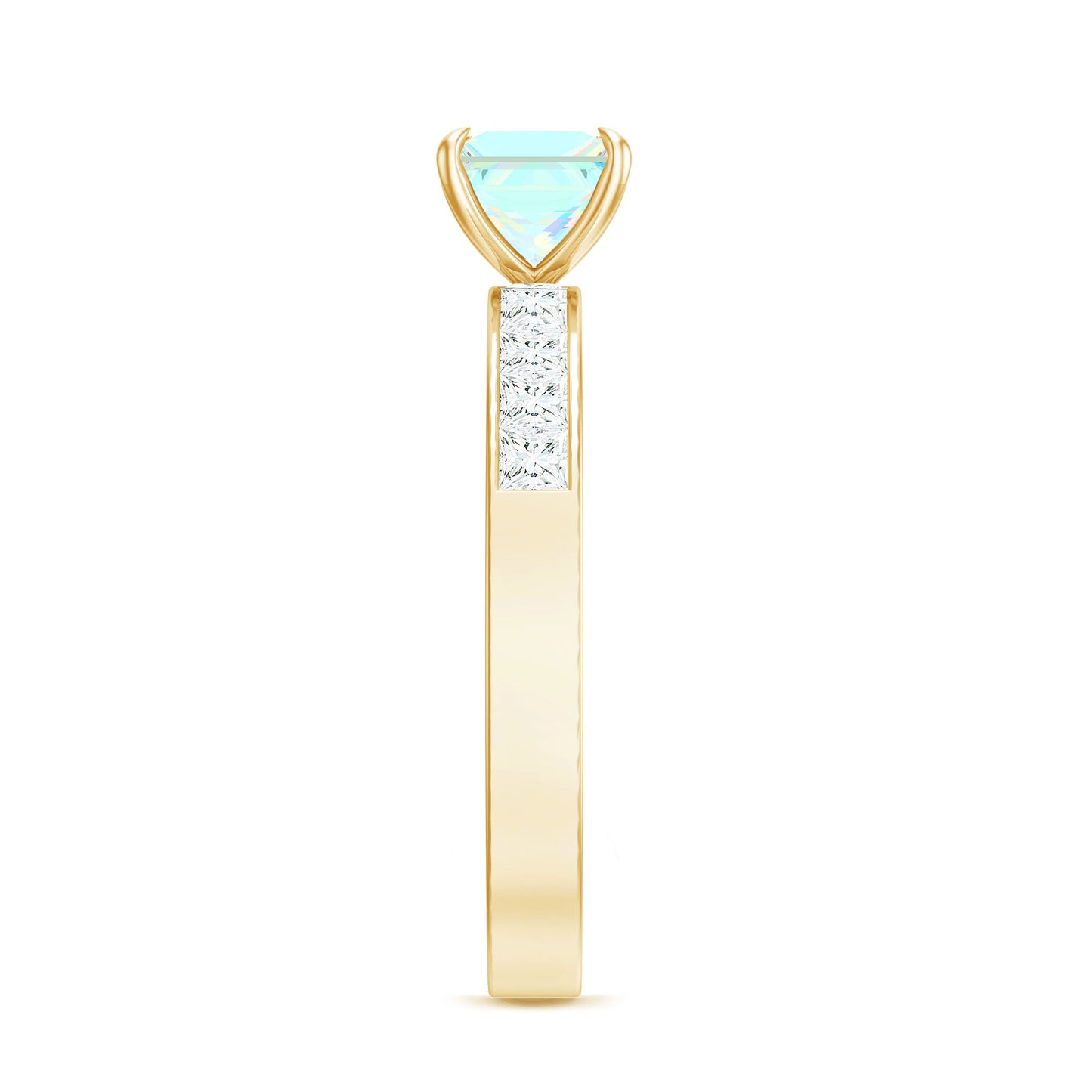 Certified Real Ethiopian Opal Princess Cut Engagement Ring with Diamond