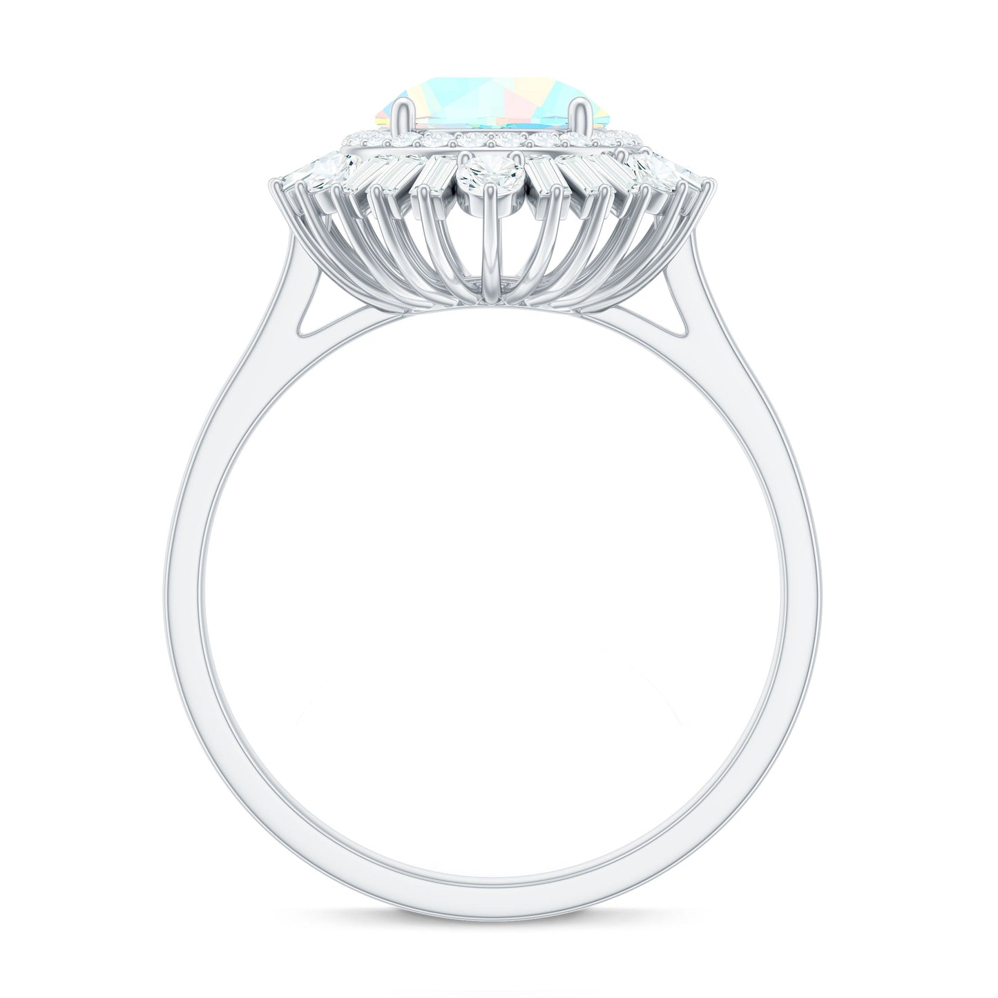 Natural 2 Carat Ethiopian Opal Double Halo Engagement Ring with Certificate