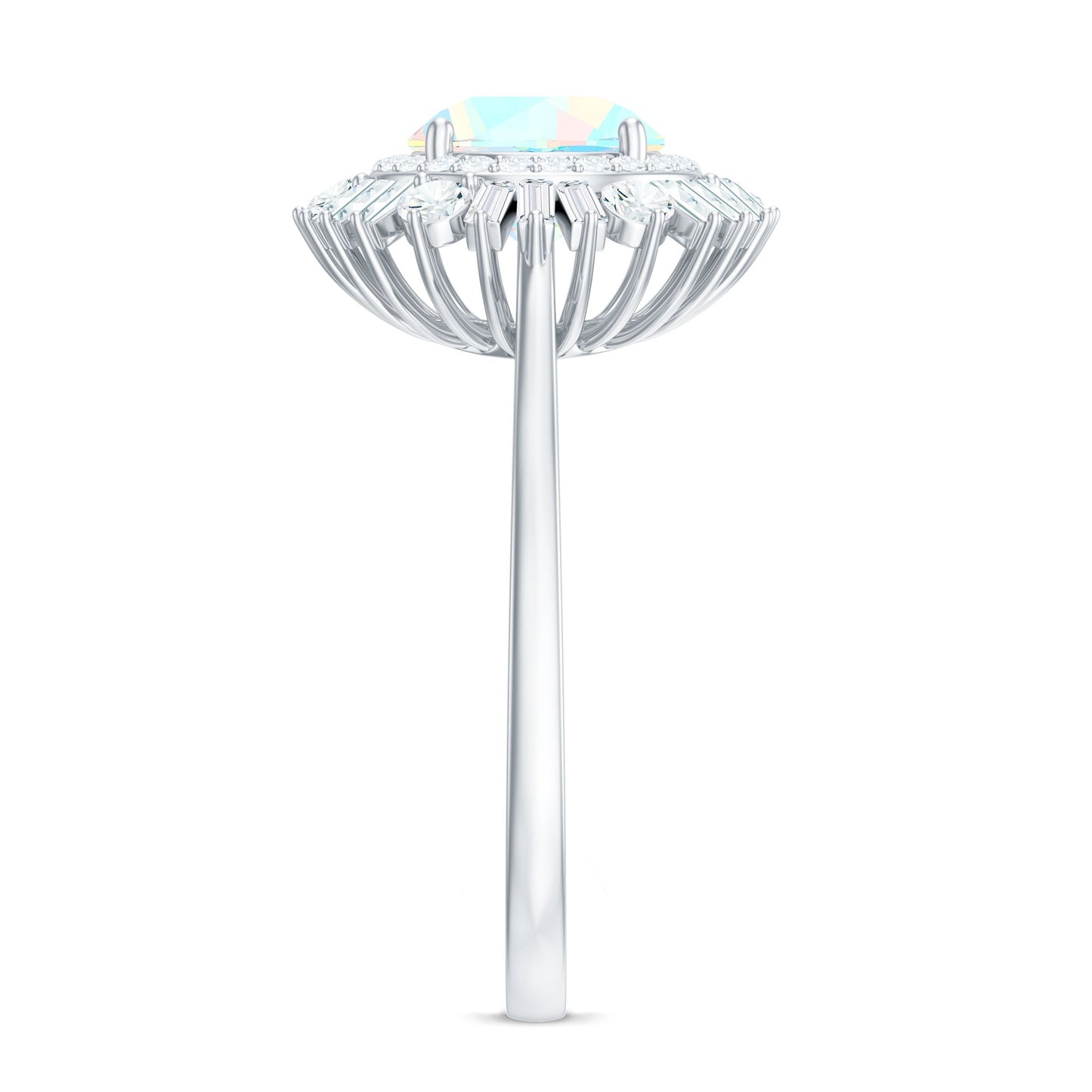 Natural 2 Carat Ethiopian Opal Double Halo Engagement Ring with Certificate