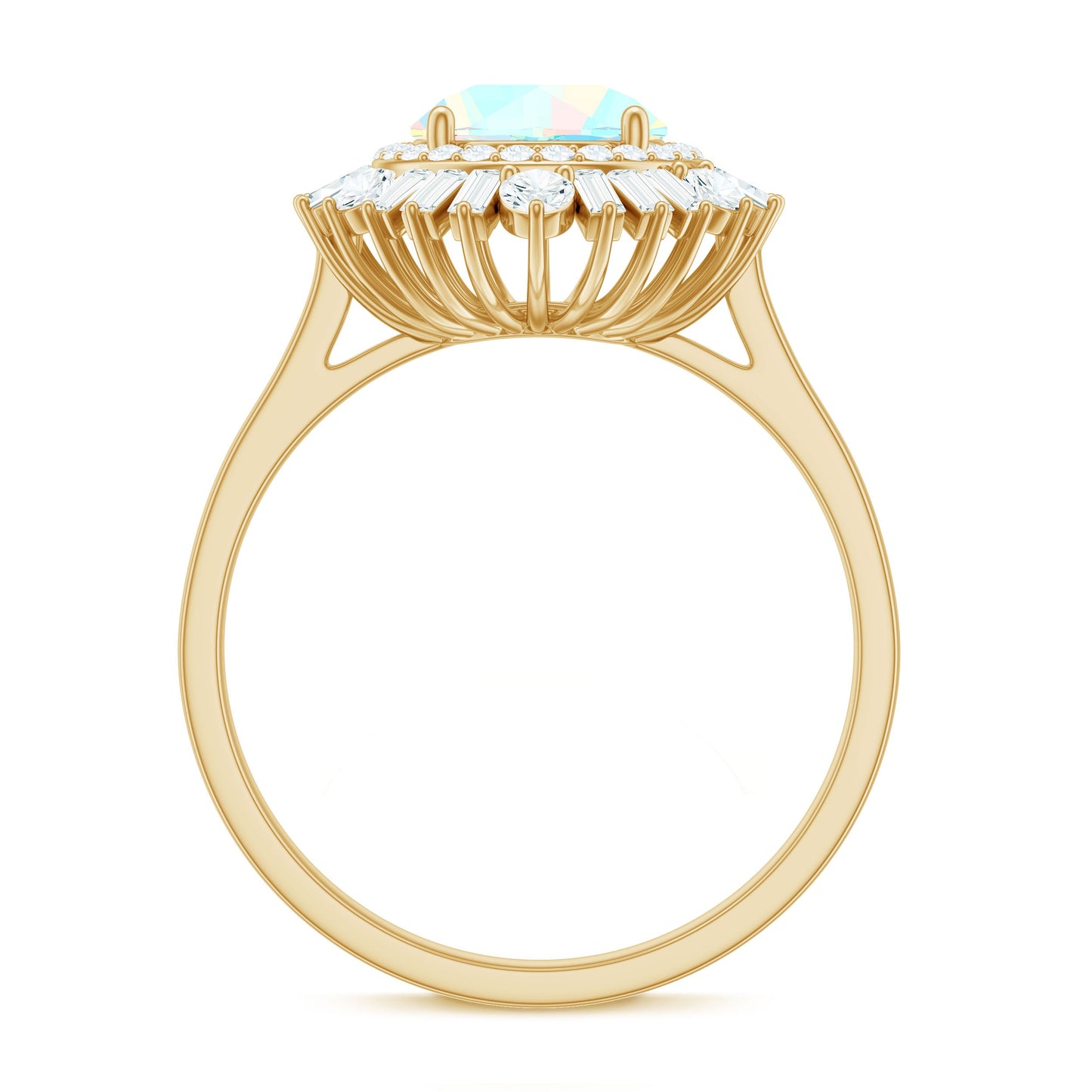 Natural 2 Carat Ethiopian Opal Double Halo Engagement Ring with Certificate