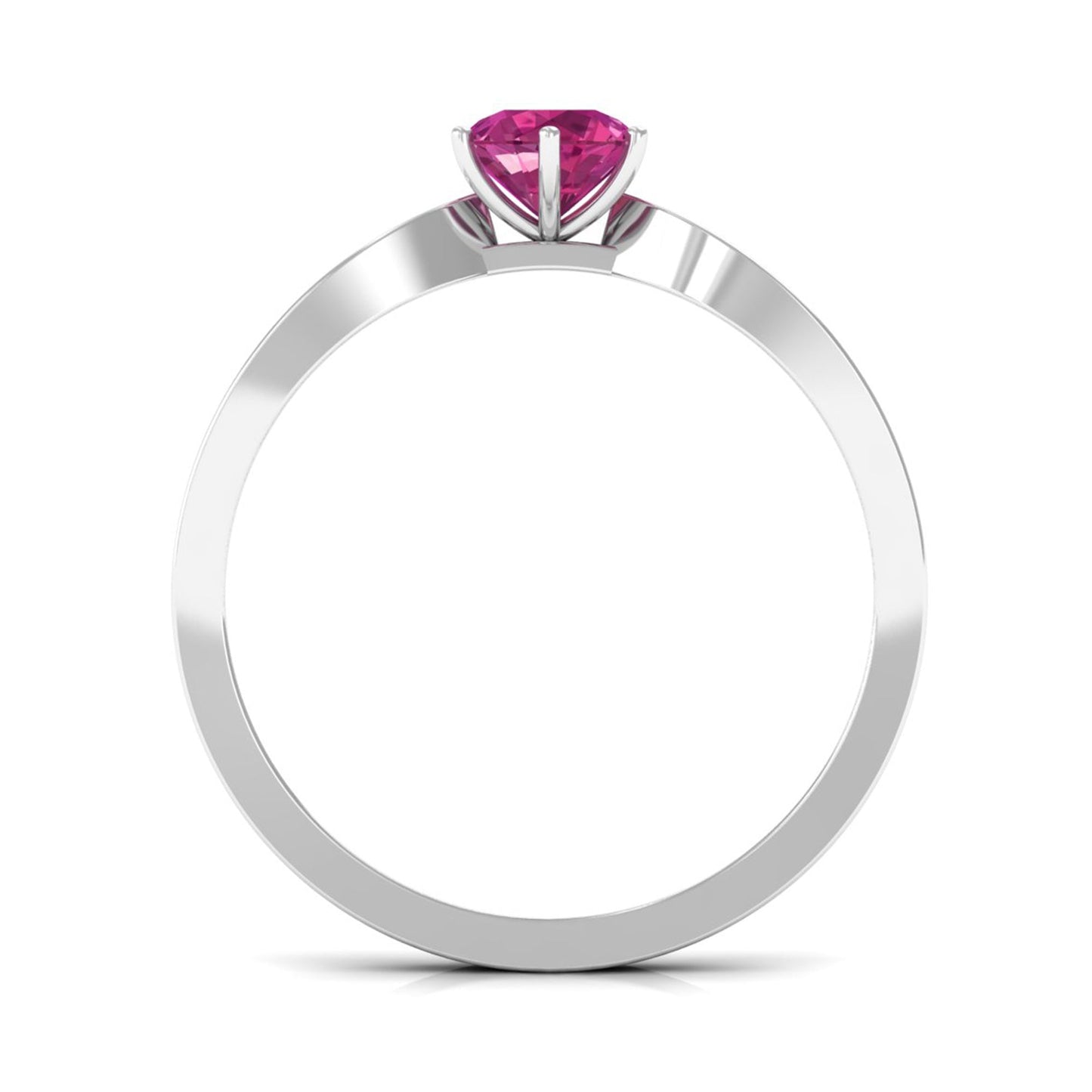 0.4 Carat Pink Tourmaline Engagement Ring with Diamond Side Stones