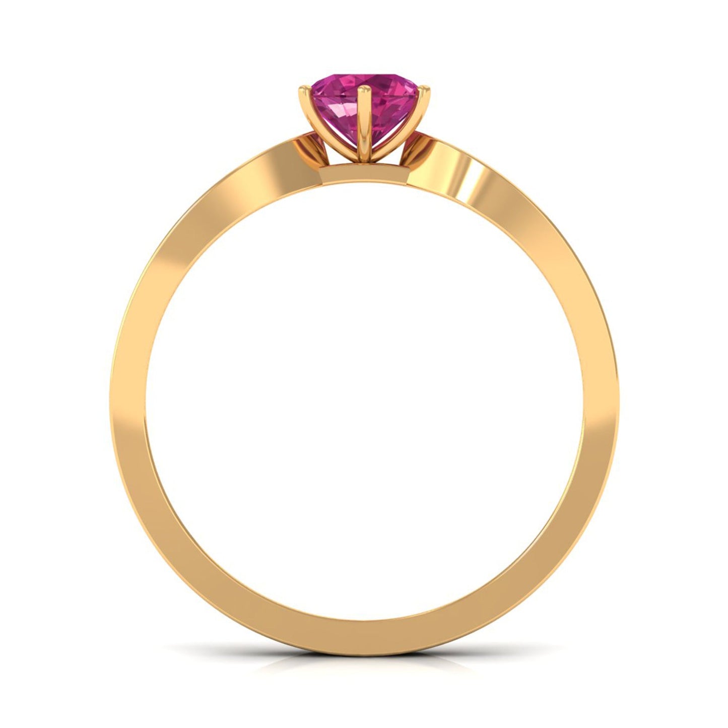 0.4 Carat Pink Tourmaline Engagement Ring with Diamond Side Stones