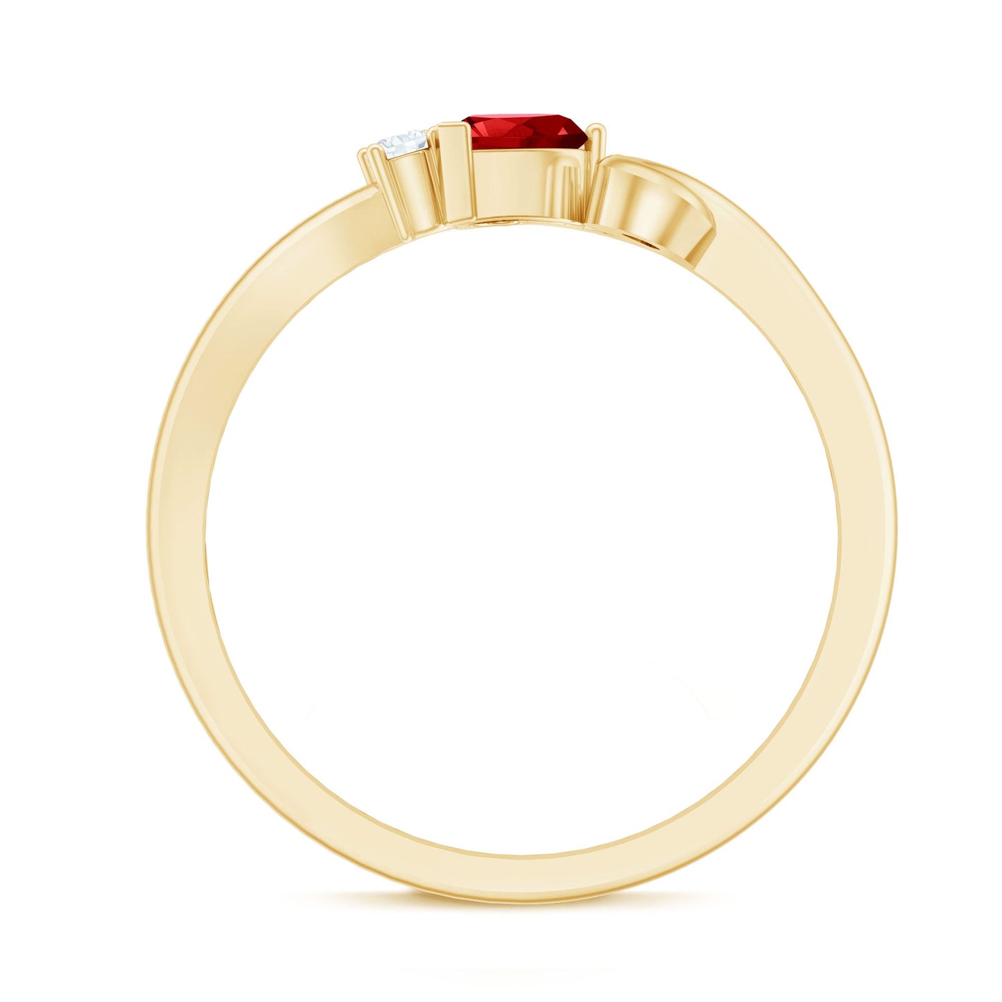Lab Created Ruby and Diamond Twisted Heart Promise Ring