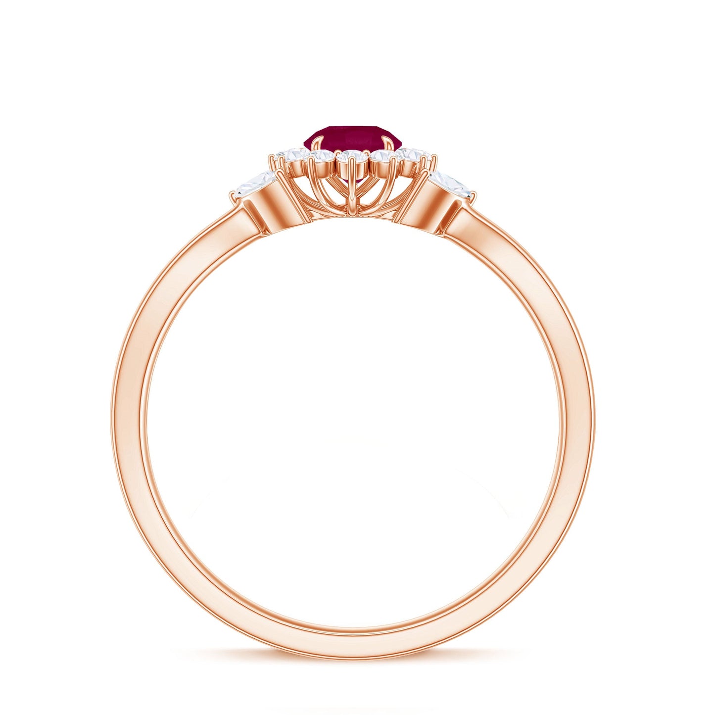 Nature Inspired Ruby Engagement Ring with Diamond for Women