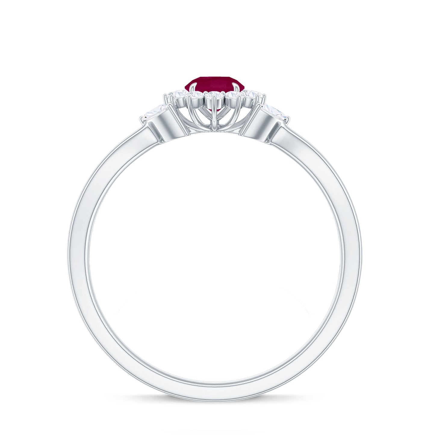 Nature Inspired Ruby Engagement Ring with Diamond for Women