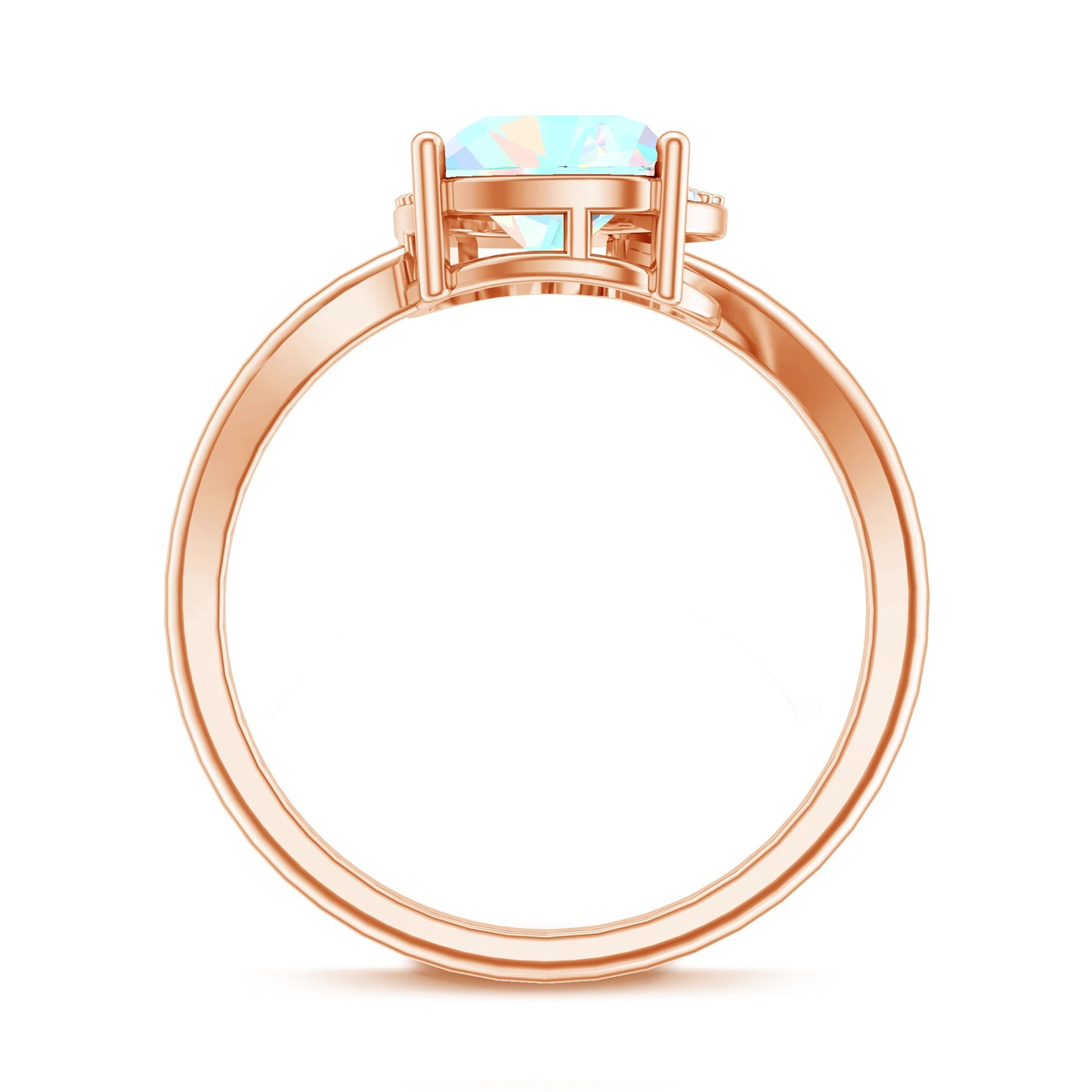 0.7 Carat Ethiopian Opal Heart Promise Ring with Diamond