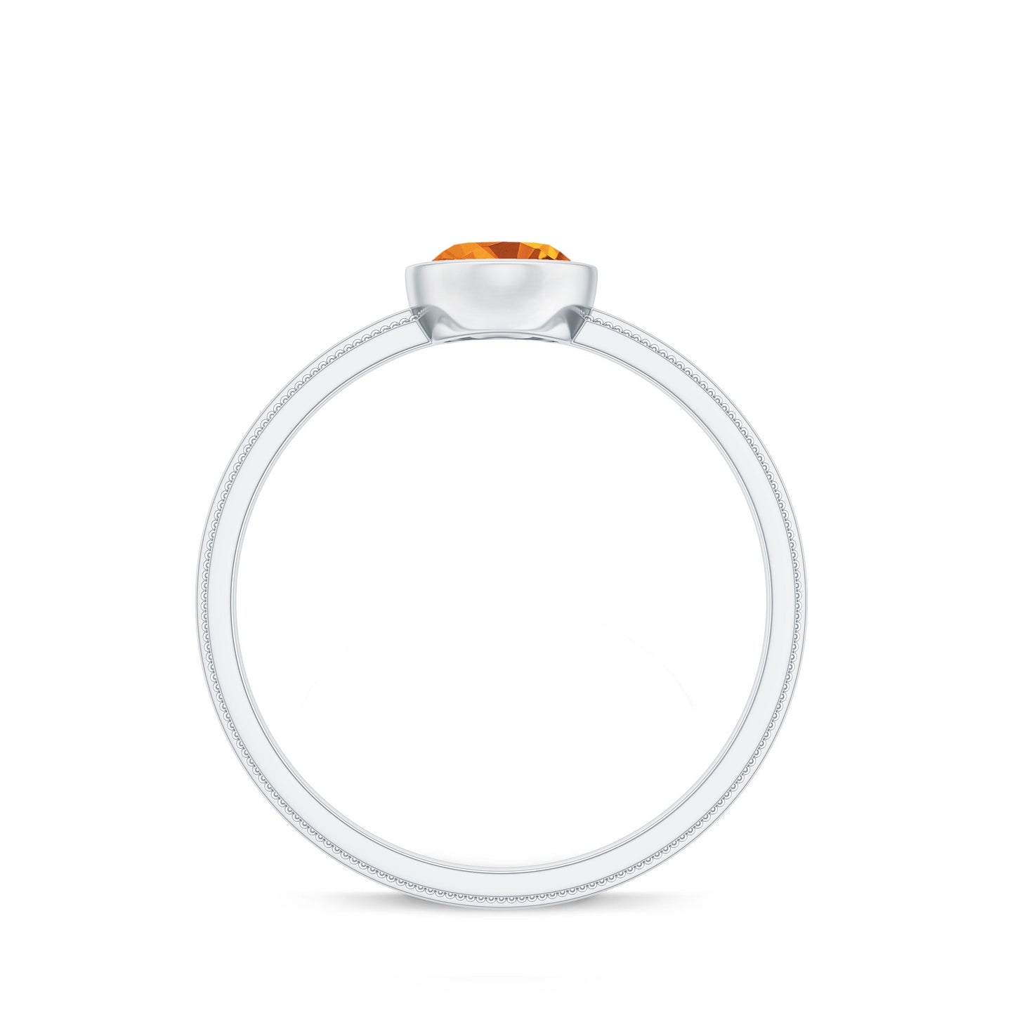 Natural 1 Carat Citrine Oval Engagement Ring in Bezel Setting