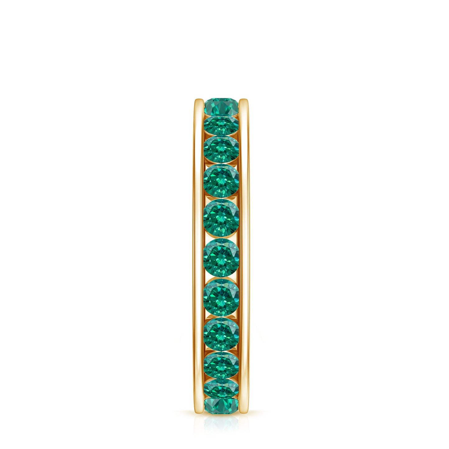 Certified Lab Grown Emerald Wedding Anniversary Ring in Channel Setting