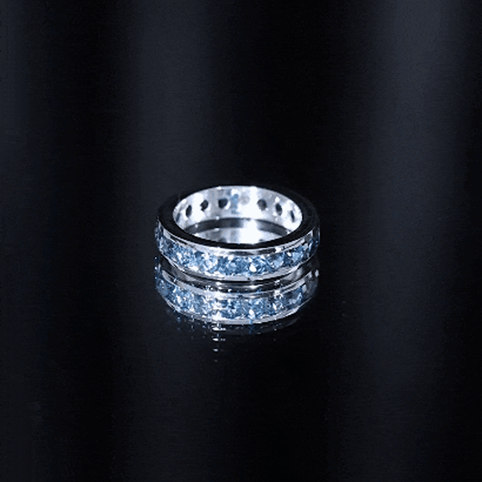 London Blue Topaz Full Eternity Ring in Channel Setting