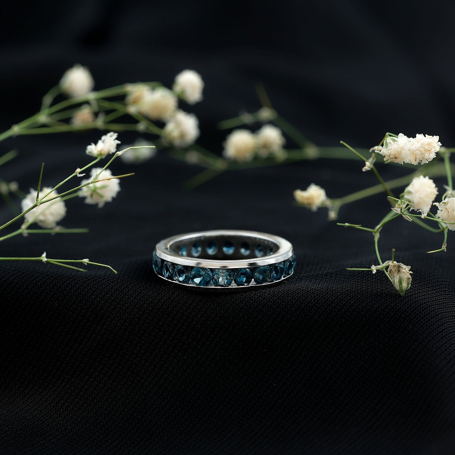 London Blue Topaz Full Eternity Ring in Channel Setting