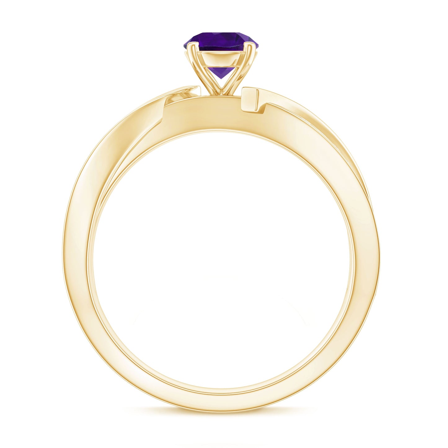 Real Amethyst Engagement Ring with Diamond Infinity Shank
