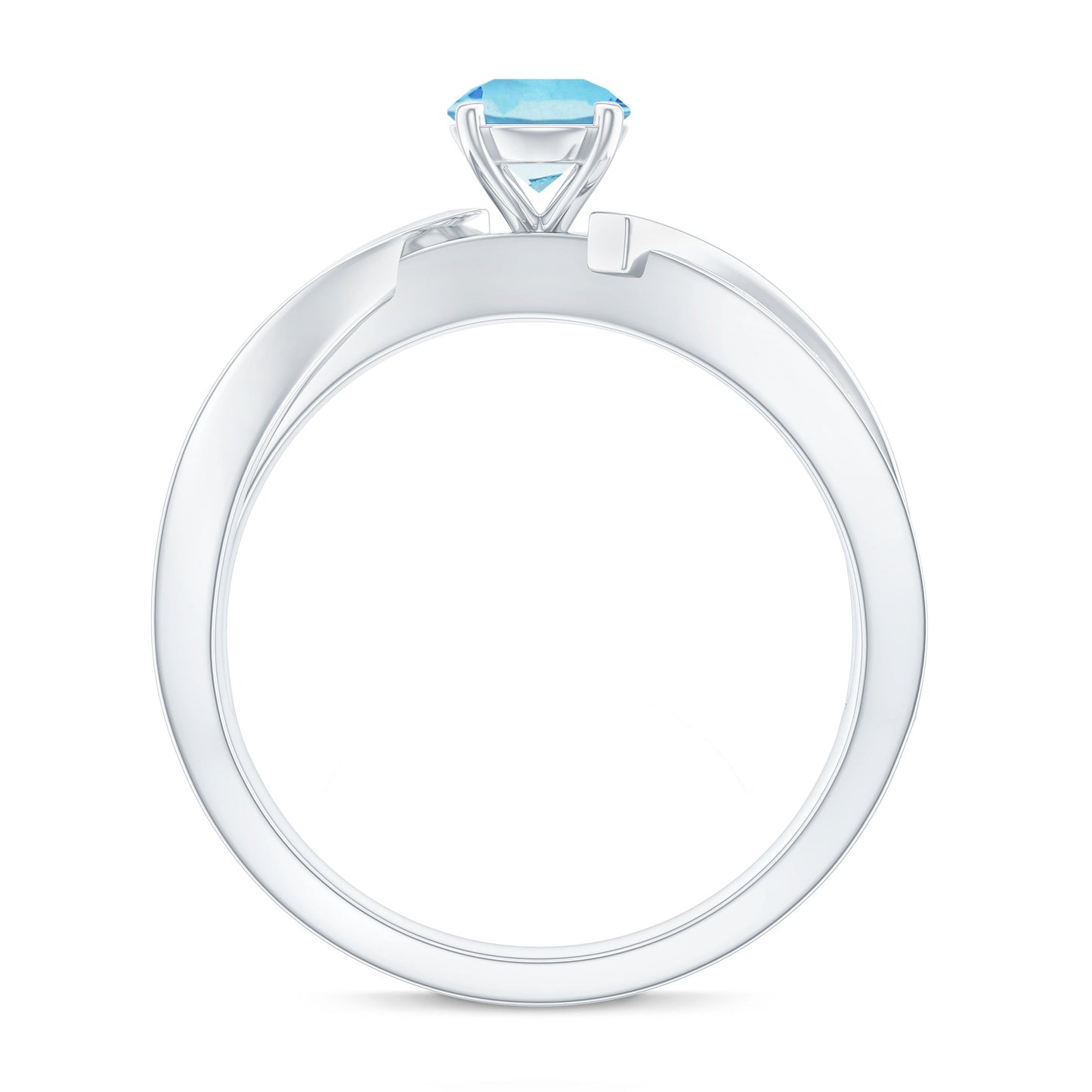 Natural 0.8 Carat Aquamarine and Diamond Infinity Engagement Ring