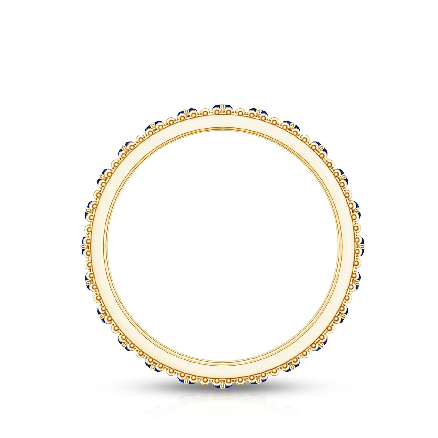 Marquise Cut Created Blue Sapphire Eternity Band with Beaded Detailing