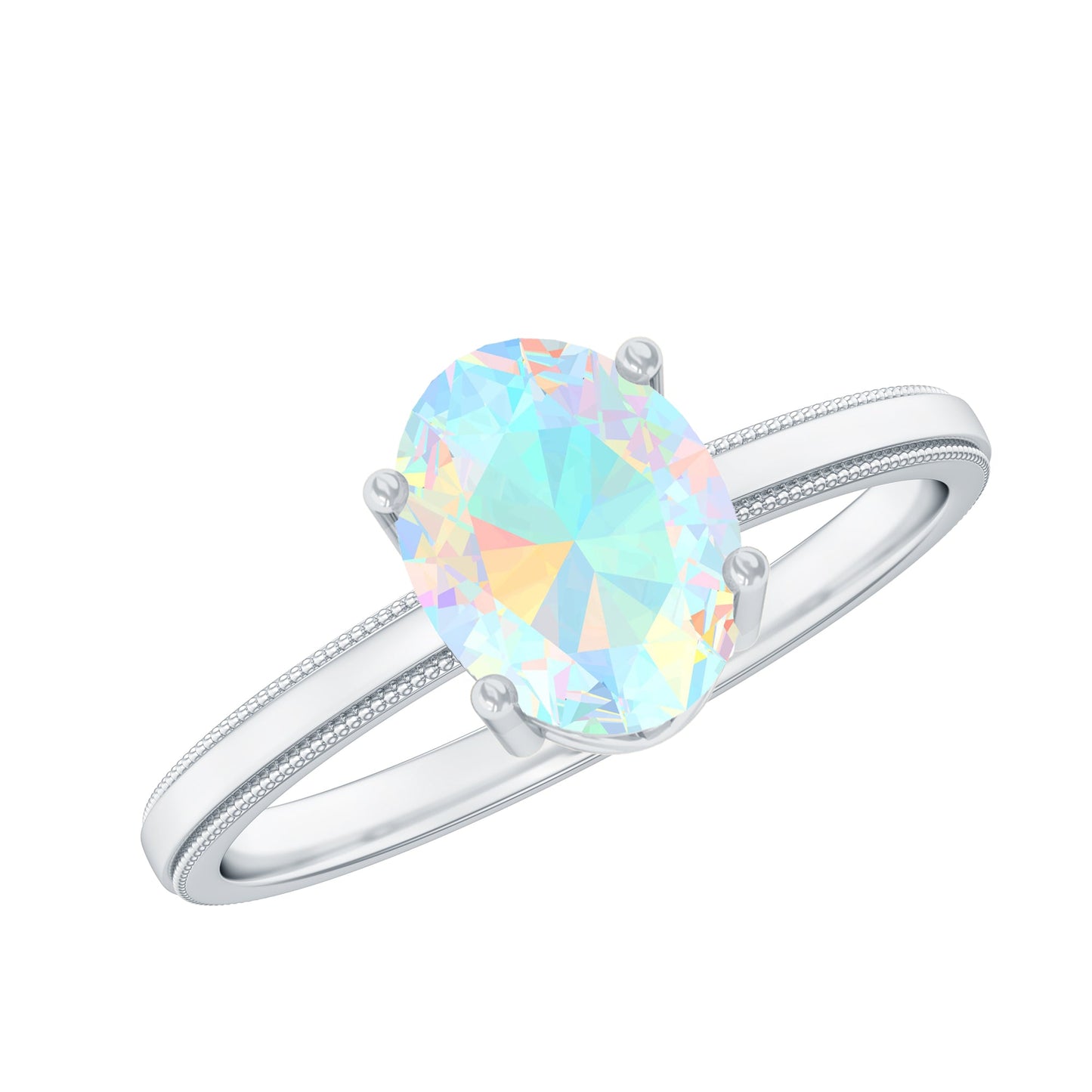 Certified Real Ethiopian Opal Solitaire Engagement Ring