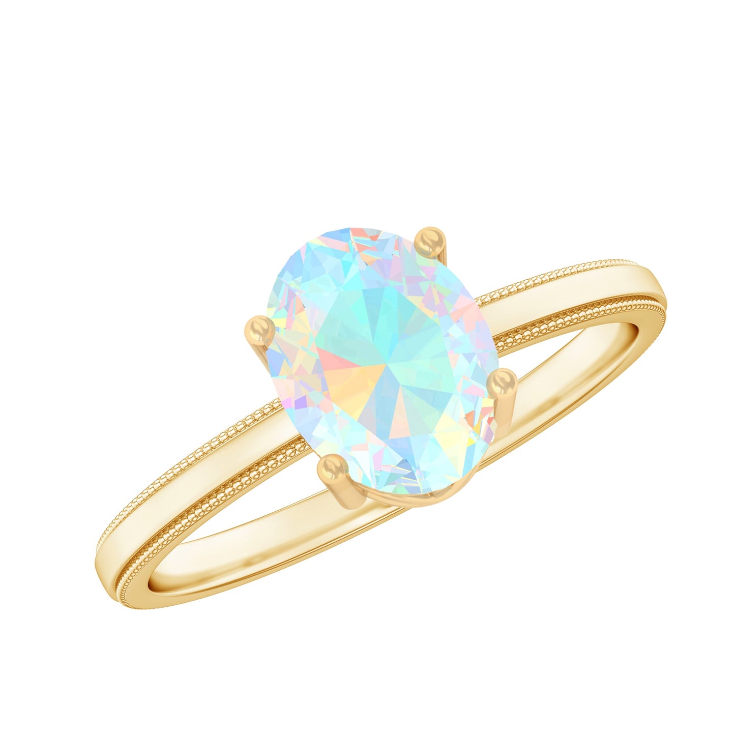 Certified Real Ethiopian Opal Solitaire Engagement Ring