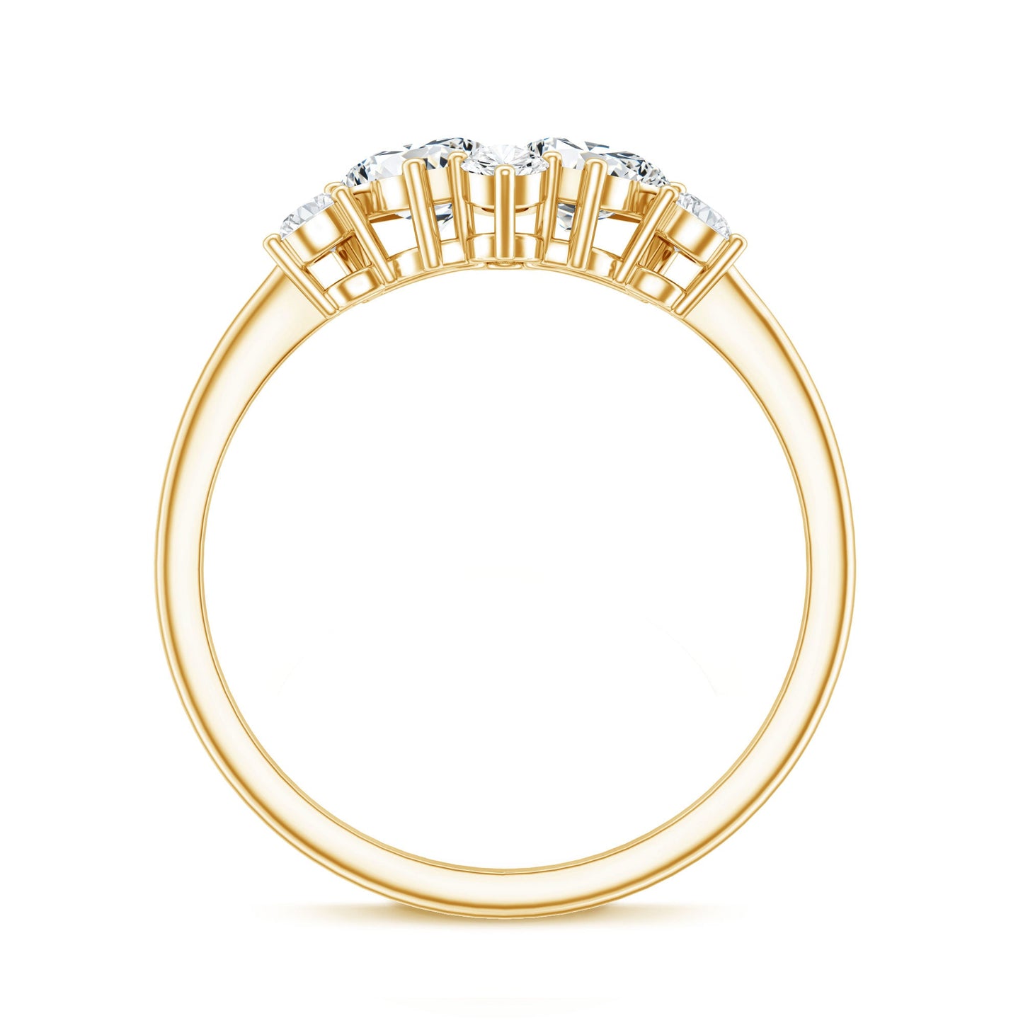 Pear and Round Moissanite Cluster Promise Ring