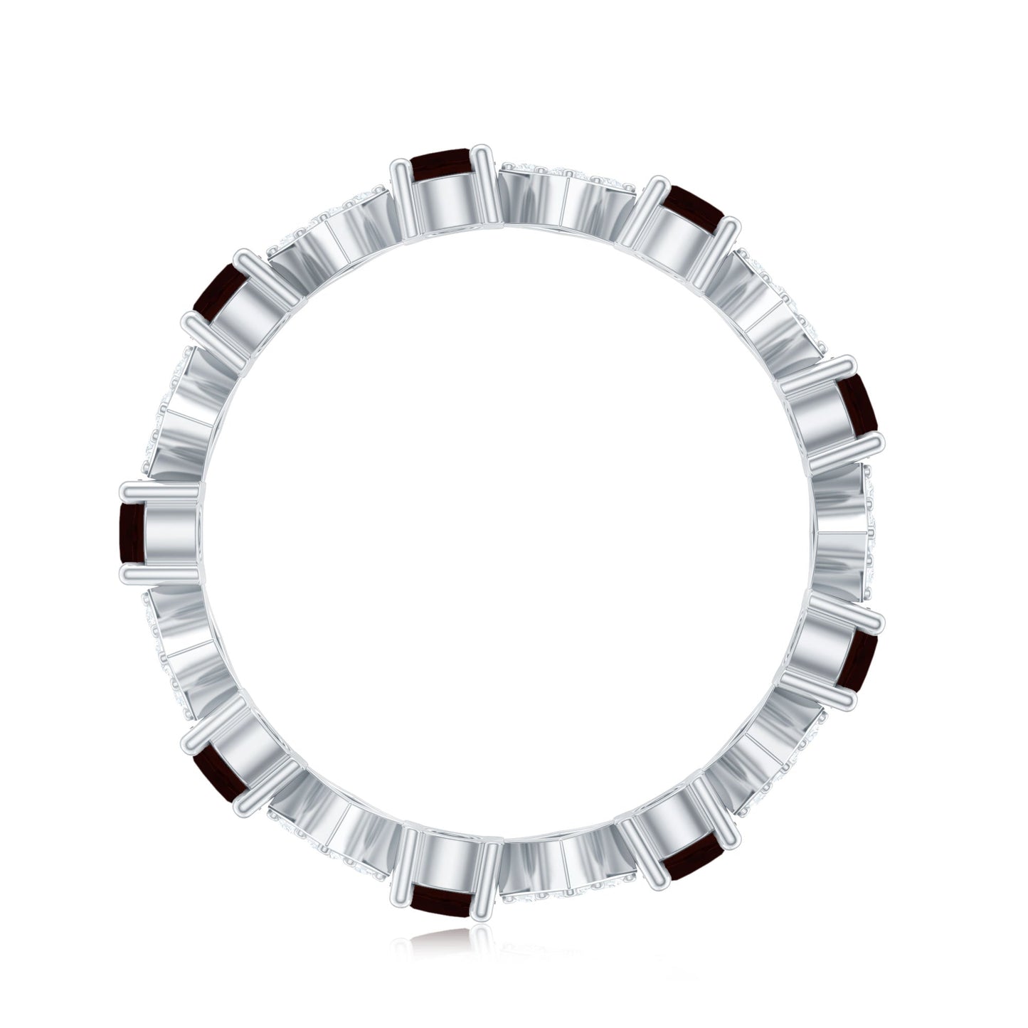 Certified Real Garnet Diamond Eternity Wedding Band Ring