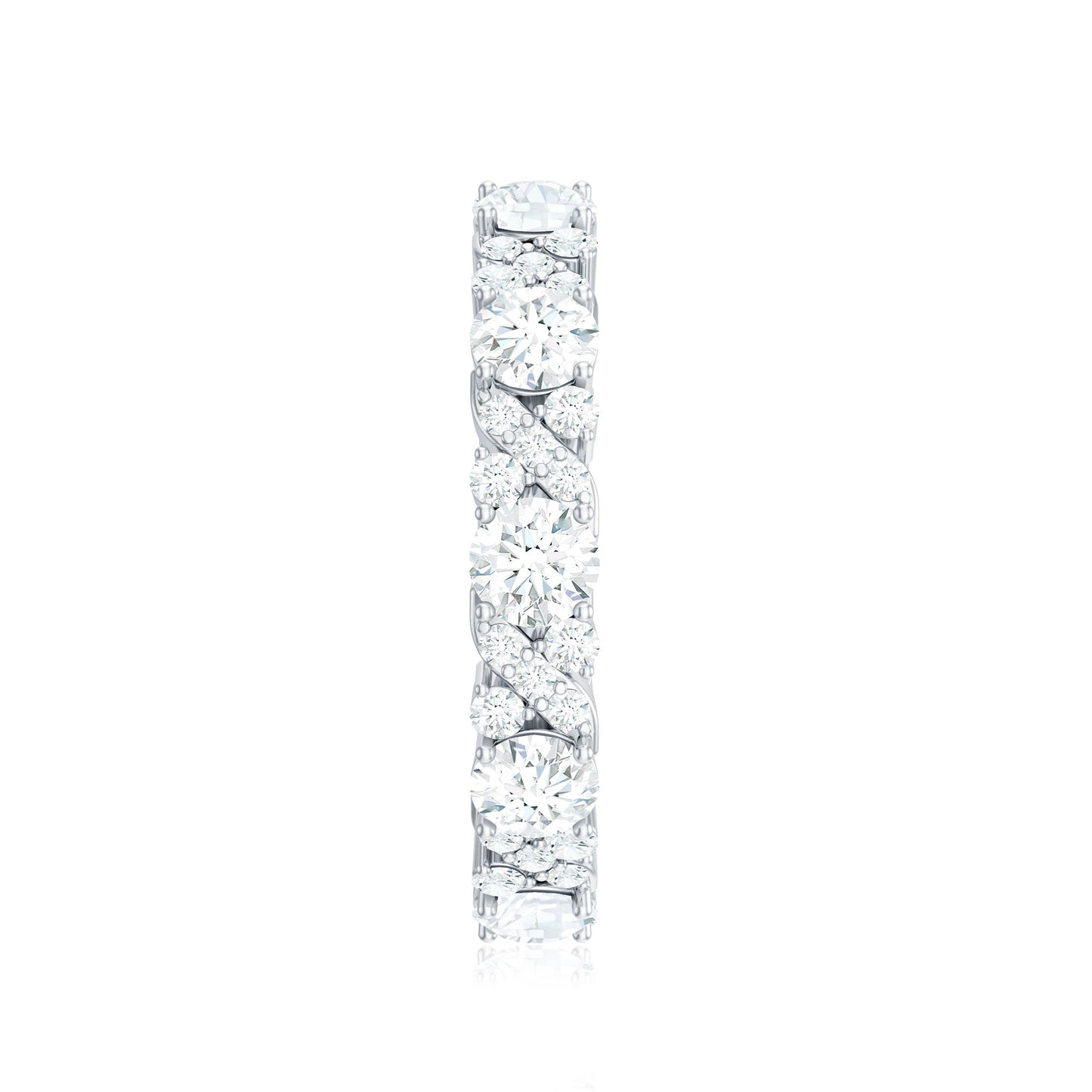 Round Cut Moissanite Eternity Wedding Band Ring