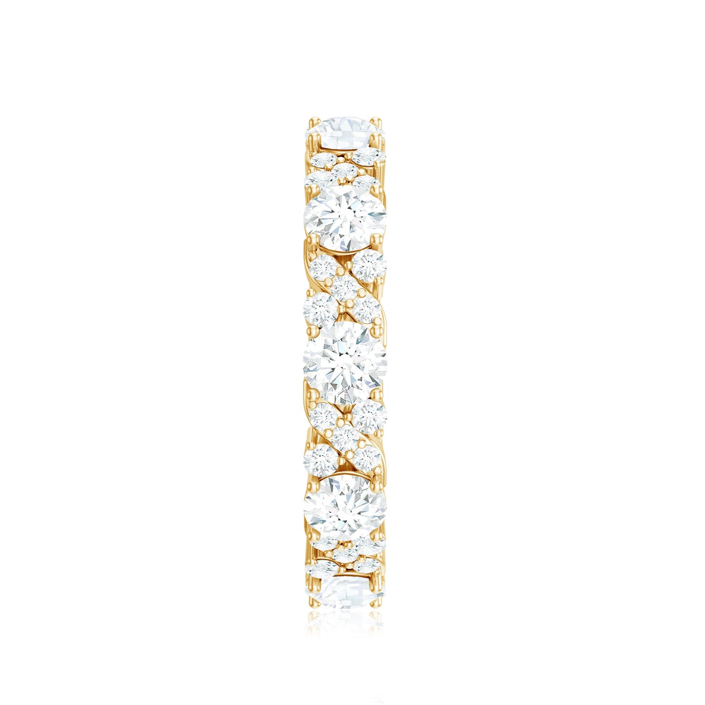 Round Cut Moissanite Eternity Wedding Band Ring