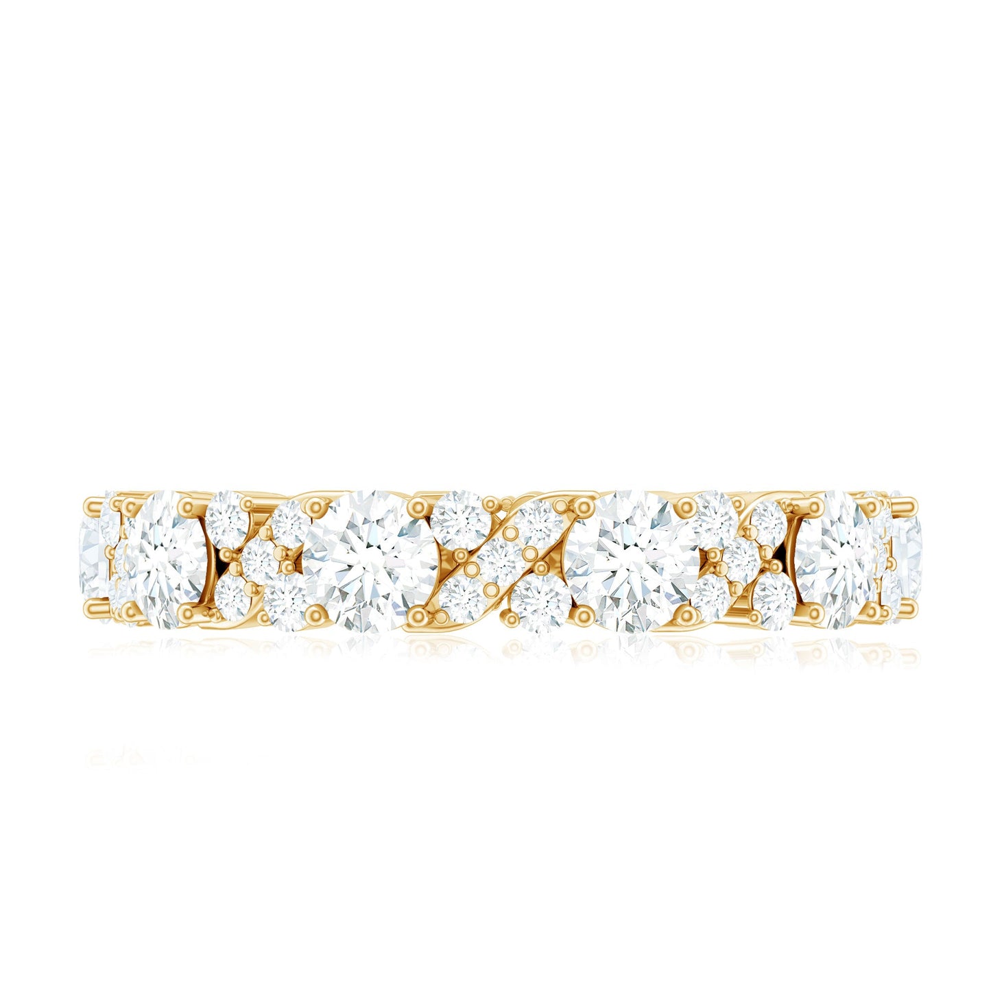 Round Cut Moissanite Eternity Wedding Band Ring