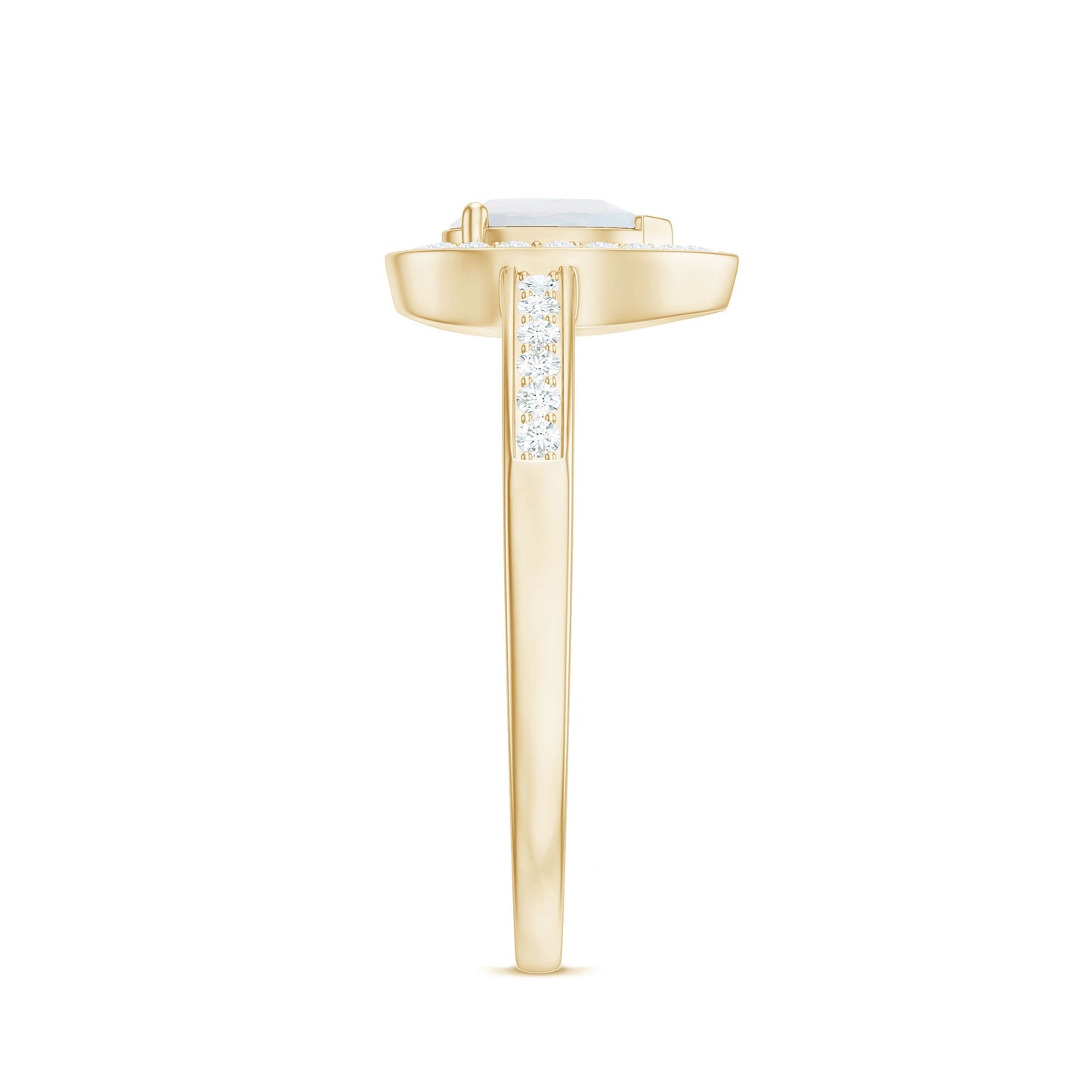 0.8 Carat Classic Moonstone and Diamond Halo Engagement Ring