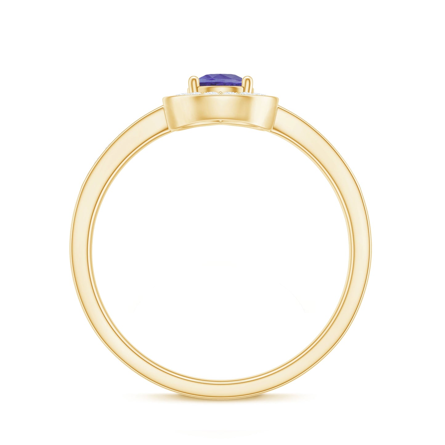 Natural Pear Cut Tanzanite Teardrop Engagement Ring with Diamond Halo