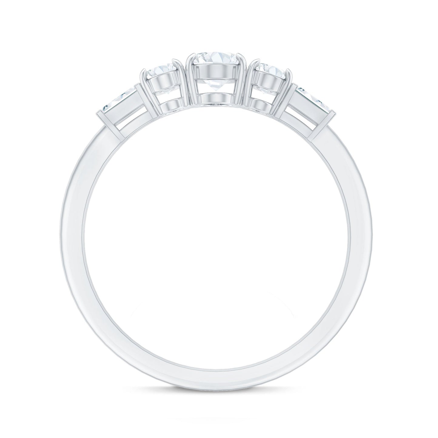Oval Moissanite Three Stone Anniversary Ring for Women