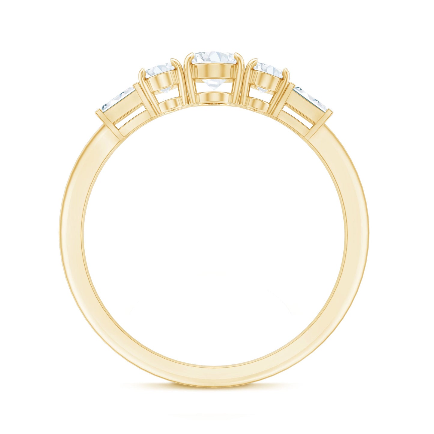 Oval Moissanite Three Stone Anniversary Ring for Women