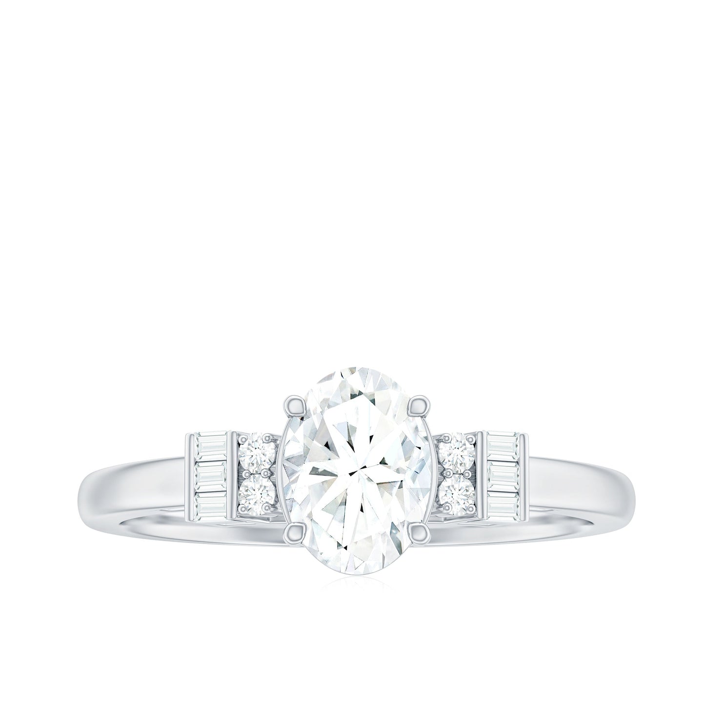 Oval Shaped Moissanite Engagement Ring with Certificate