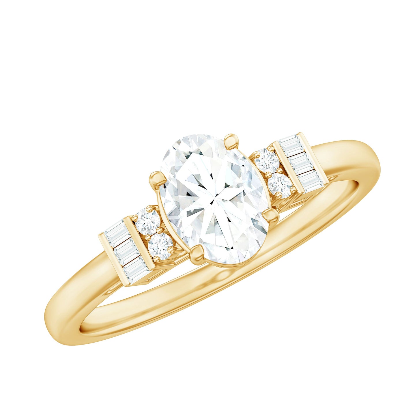 Oval Shaped Moissanite Engagement Ring with Certificate