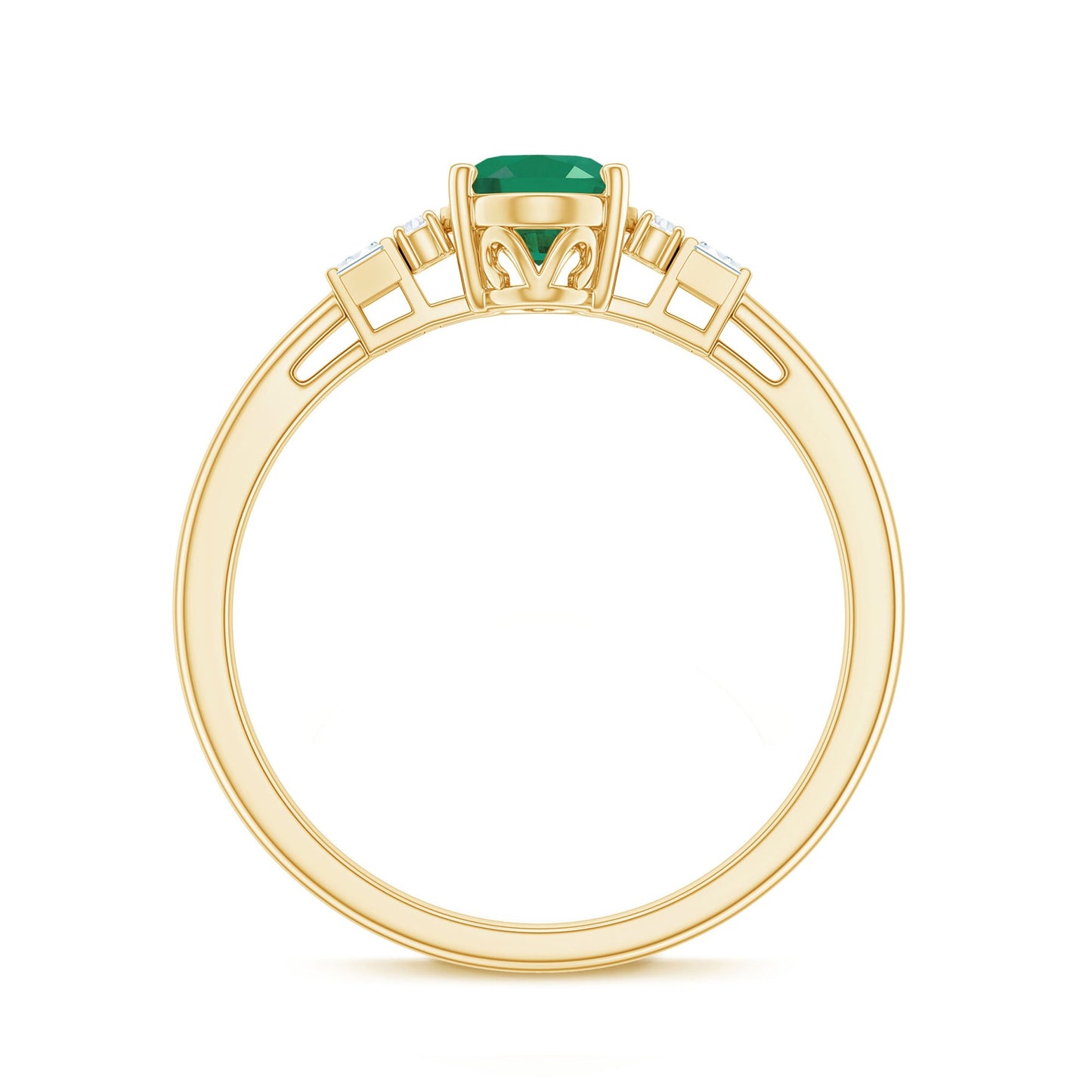 Natural Emerald and Diamond Engagement Ring for Her